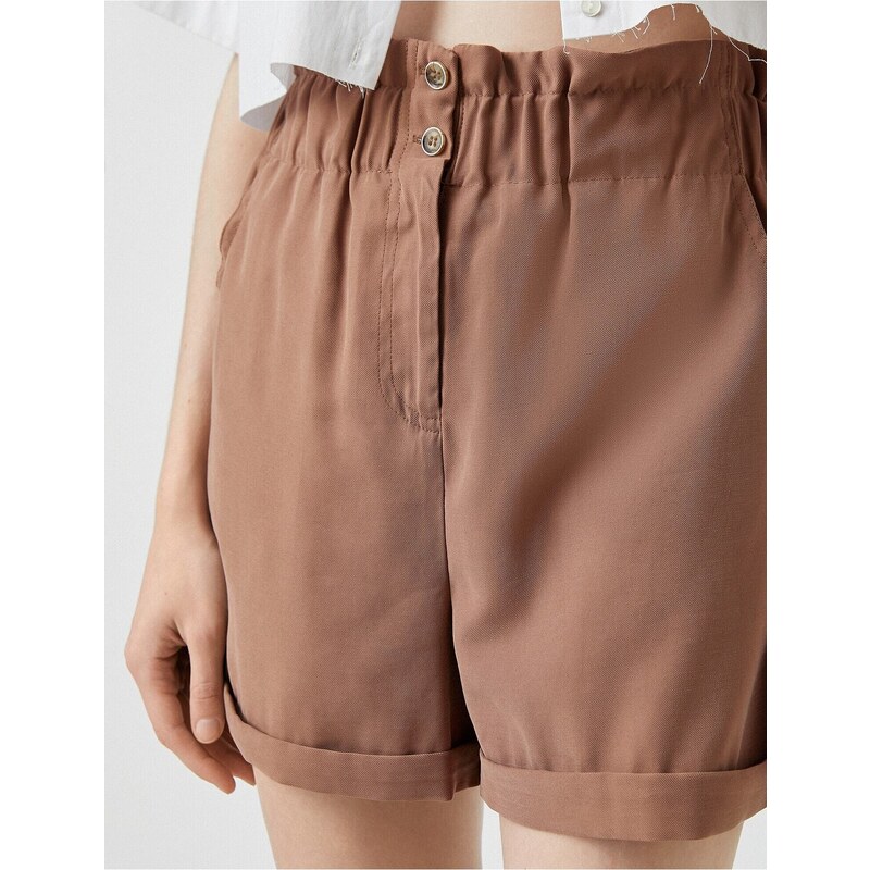 Koton Mini Shorts High Waist With Pockets