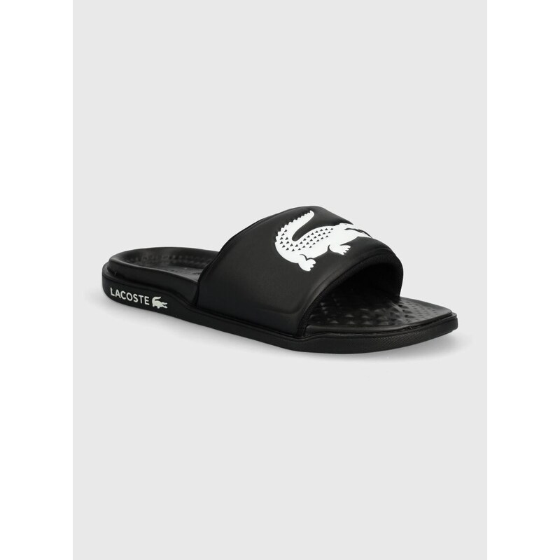 Pantofle Lacoste Serve Dual Synthetic Logo Strap pánské, černá barva, 43CMA0110
