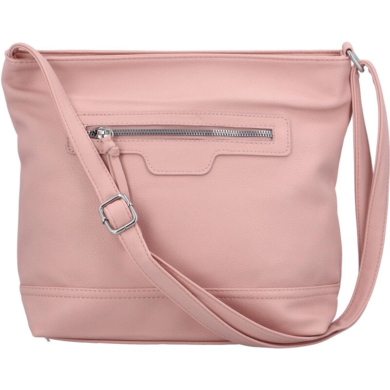 HERISSON Jednoduchá dámská koženková crossbody Jana, růžová