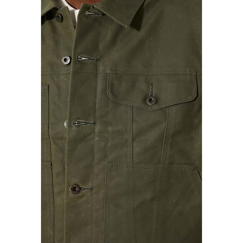 Džínová bunda Filson Short Lined Cruiser pánská, zelená barva, přechodná, FMCPS0012