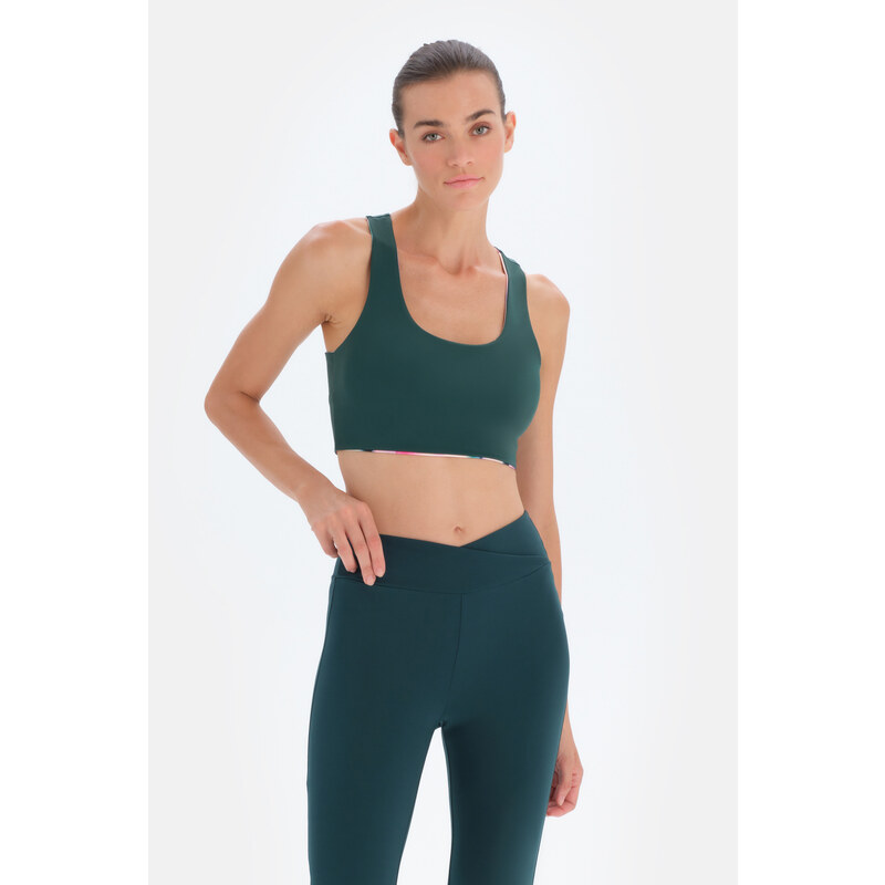 Dagi Women's Dark Green Reversible Sports Bra