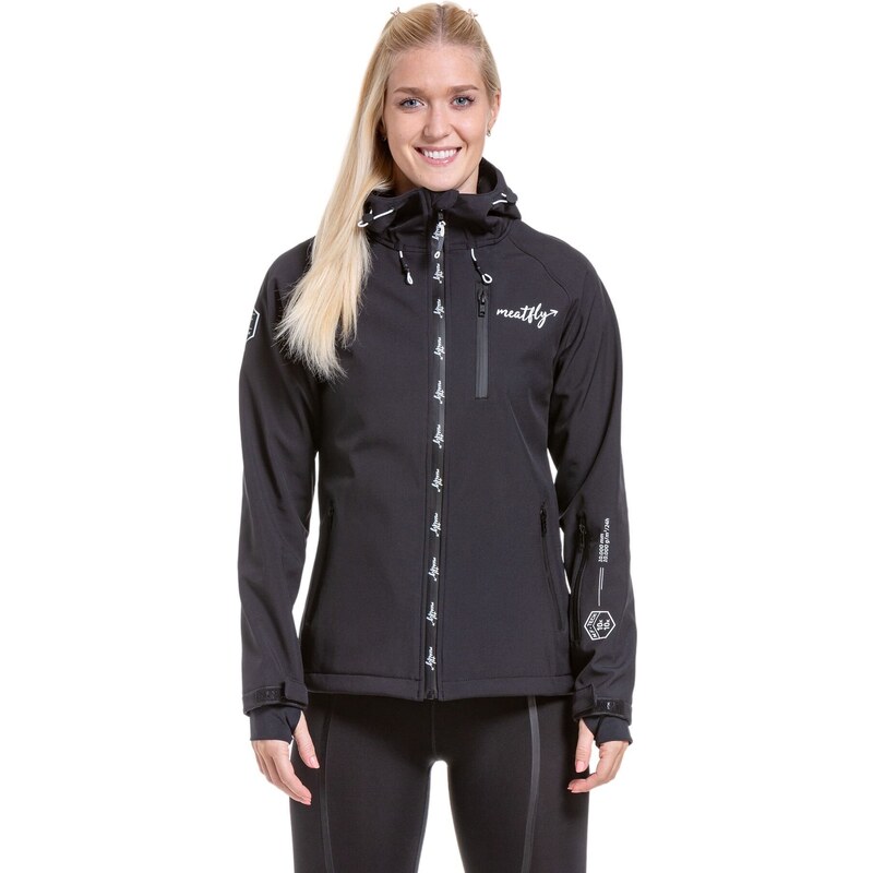 Meatfly dámská softshell bunda Zaja Logo Black | Černá