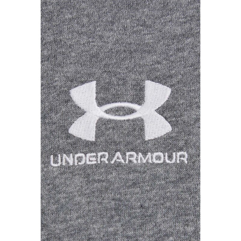 Mikina Under Armour pánská, šedá barva, s kapucí, hladká, 1373881