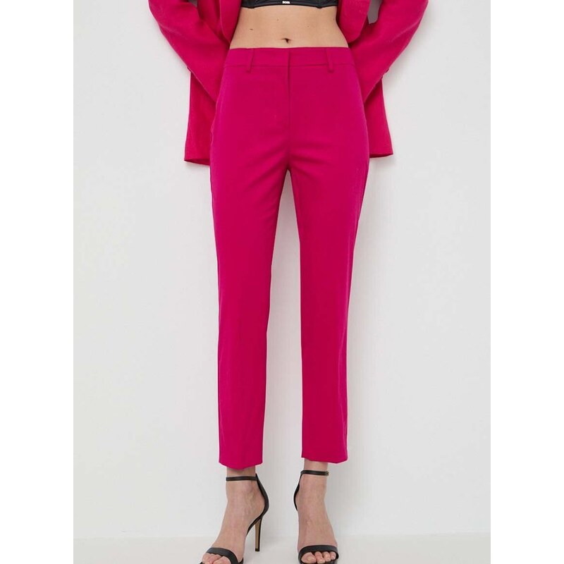 Kalhoty Weekend Max Mara dámské, růžová barva, fason cargo, high waist