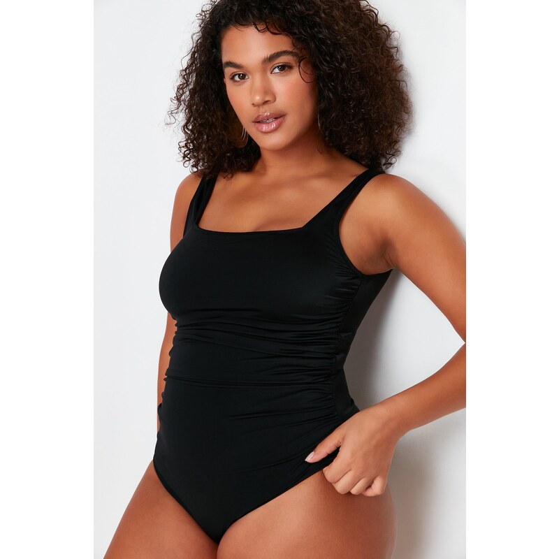 Trendyol Curve Black Square Collar Swimsuit with Recovery Effect