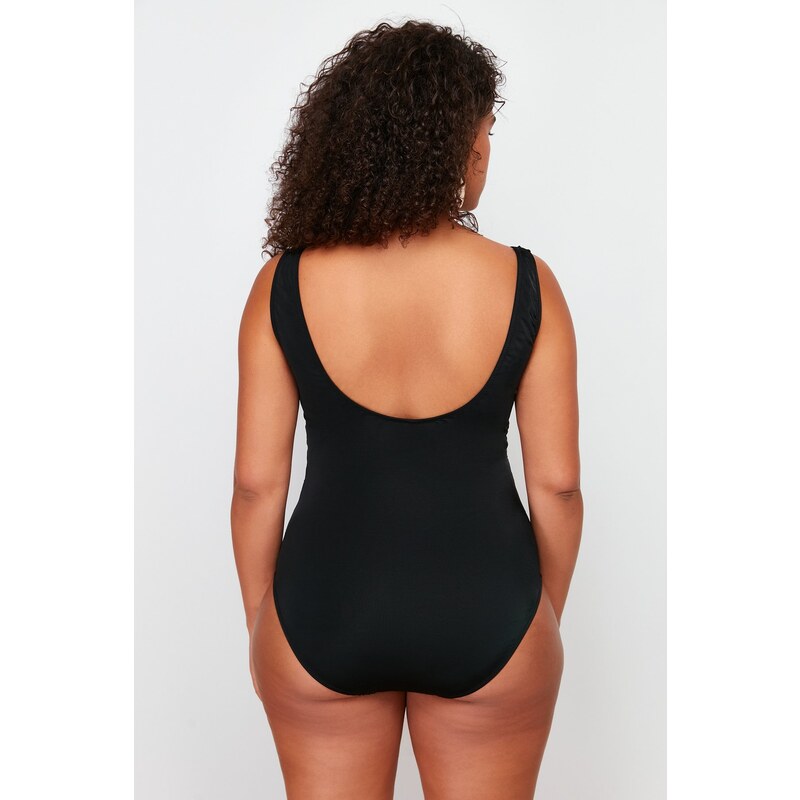 Trendyol Curve Black Square Collar Swimsuit with Recovery Effect