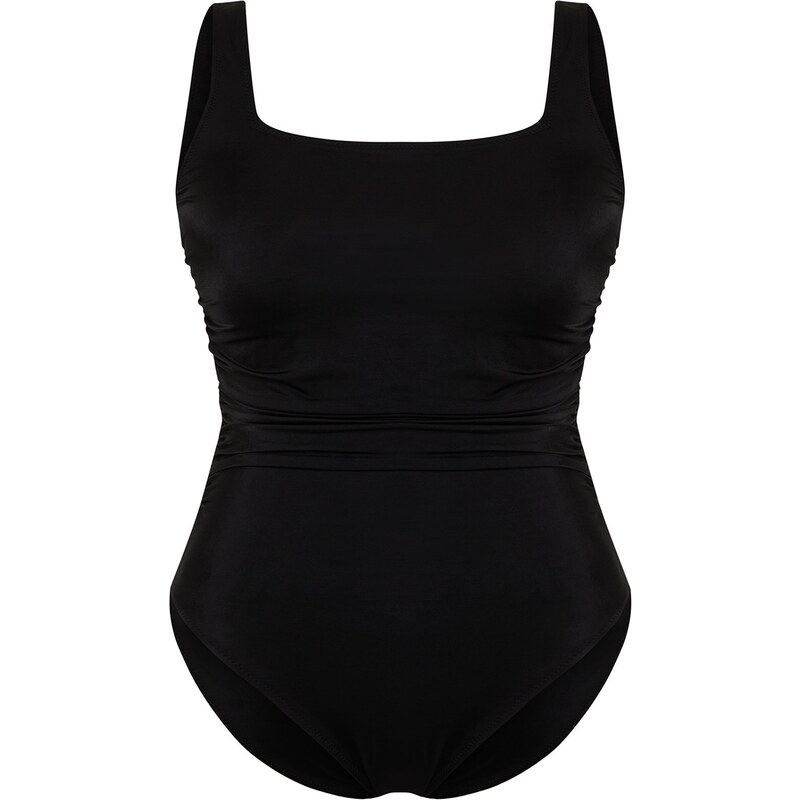 Trendyol Curve Black Square Collar Swimsuit with Recovery Effect