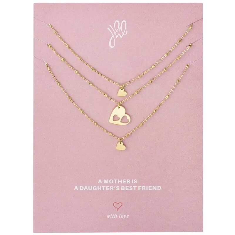 Yehwang Náhrdelník With Love Gold - 3ks set