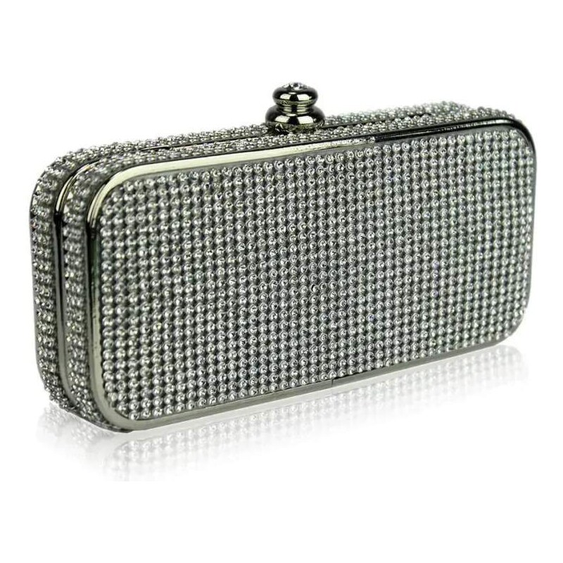 L&S Fashion LS Fashion Dámská kabelka psaníčko s třpytivými kamínky LSE0122 stříbrné