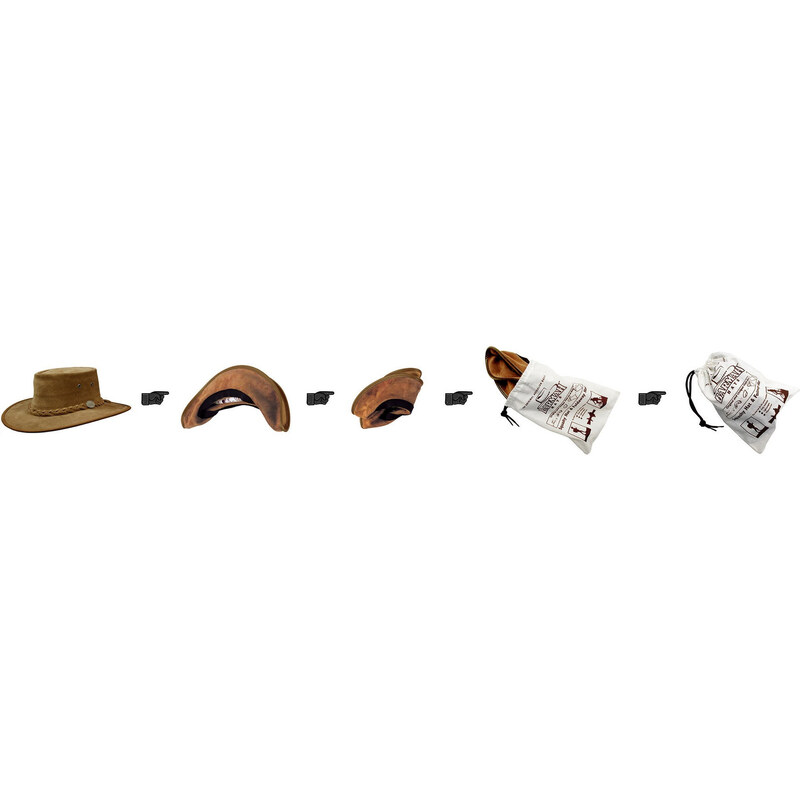 Scippis Australský klobouk kožený (skládací) - SQUASHY FULLGRAIN