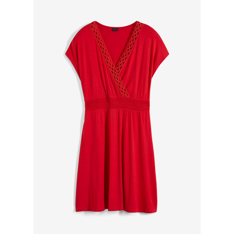 bonprix Šaty s krajkou Červená