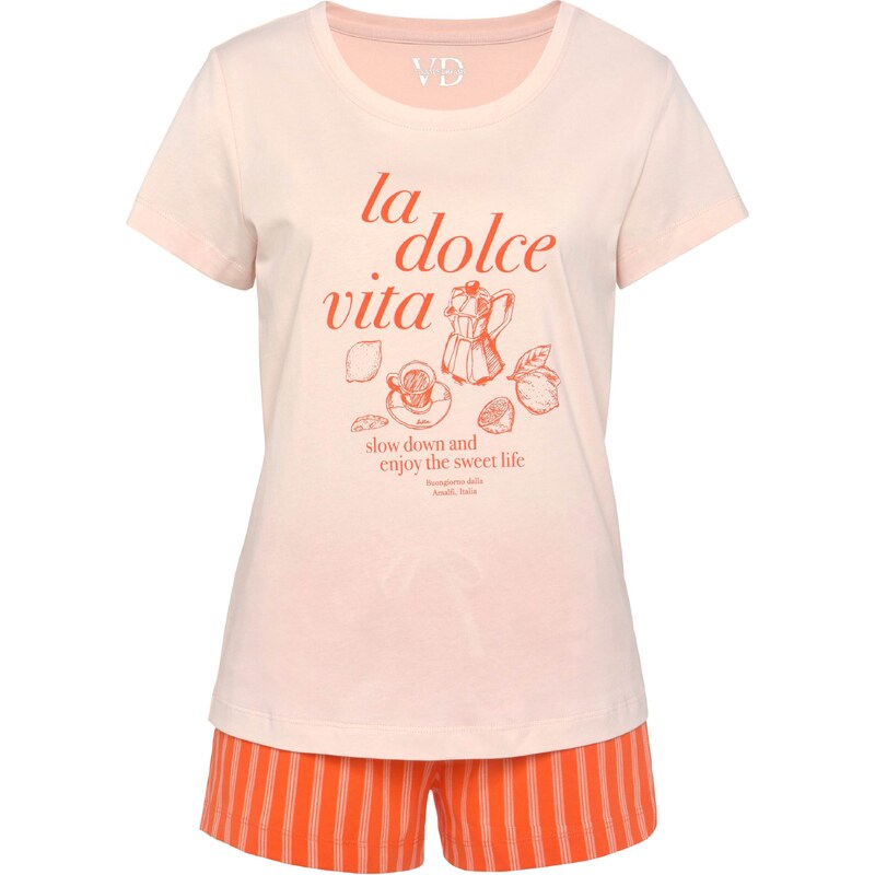 VIVANCE Pyžamo oranžová / světle růžová 95247880
