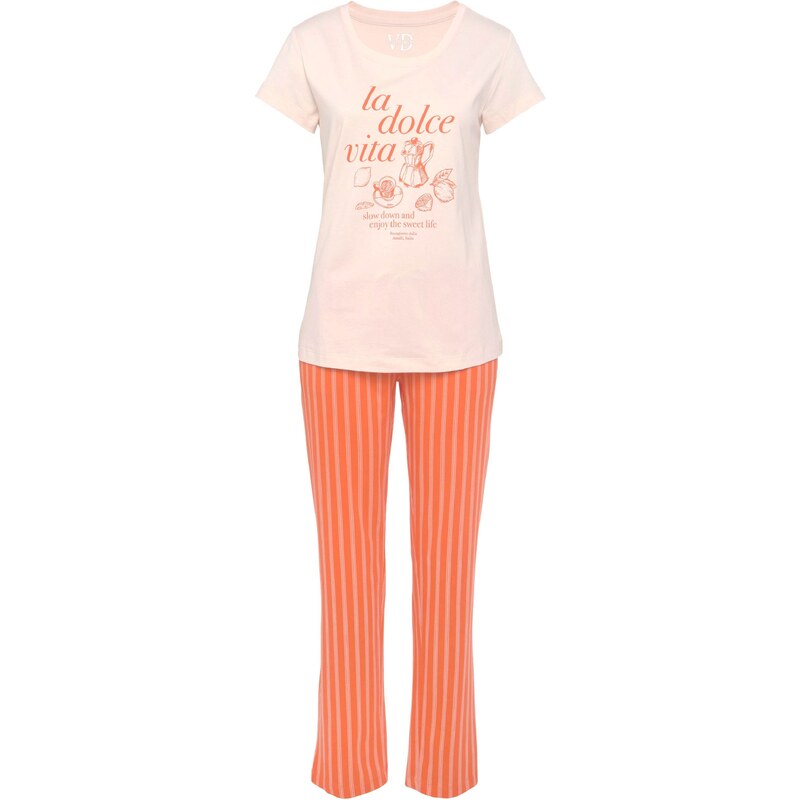 VIVANCE Pyžamo Dreams oranžová / meruňková 96576065