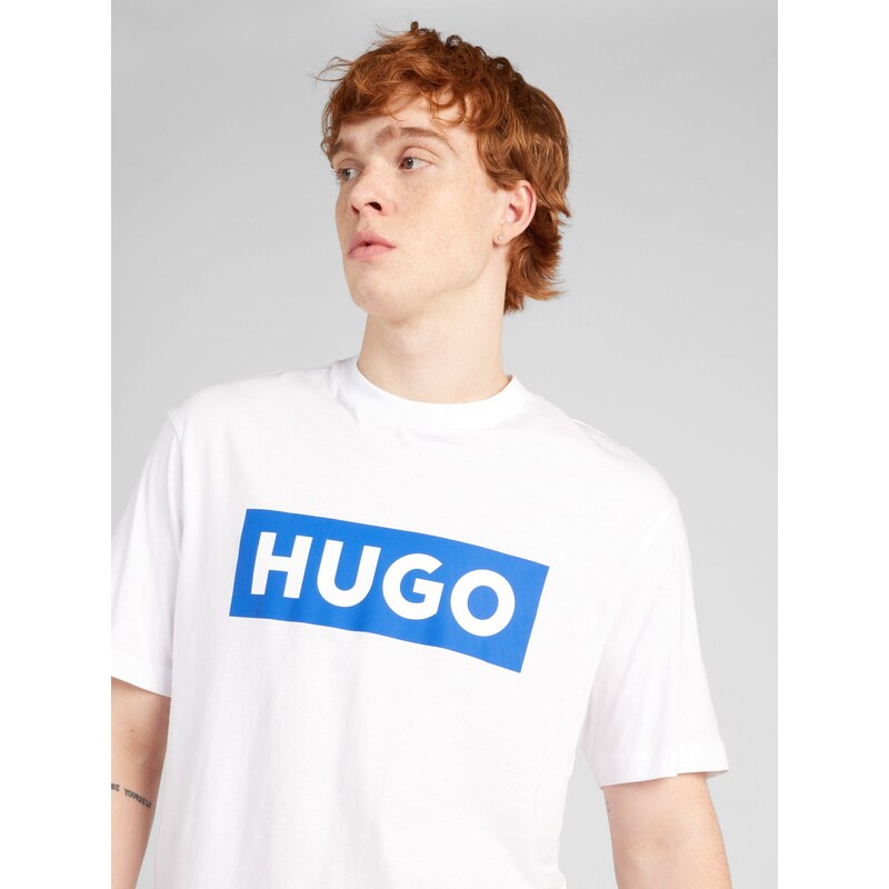 HUGO Blue Tričko 'Nico' modrá / bílá