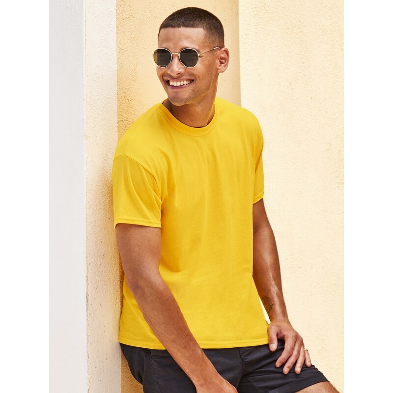 Original Fruit of the Loom Mens Yellow T-Shirt