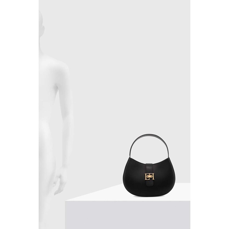Kožená kabelka Elisabetta Franchi černá barva, BS40F41E2