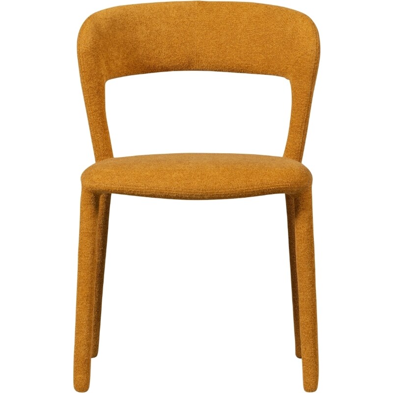 Hoorns Hořčicově žlutá čalouněná jídelní židle Elbon