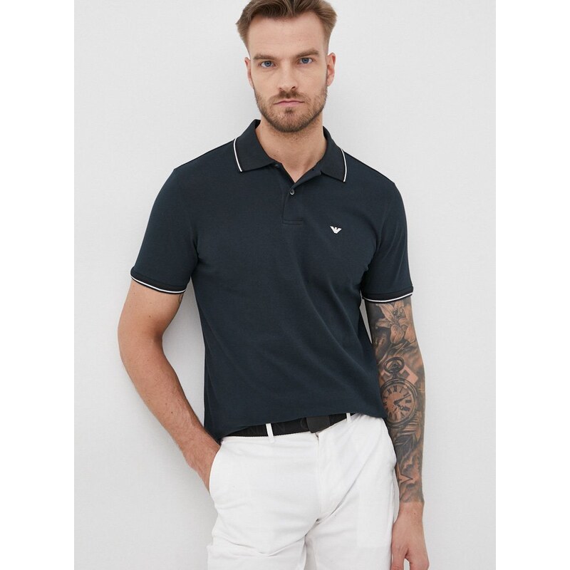 Polo tričko Emporio Armani zelená barva