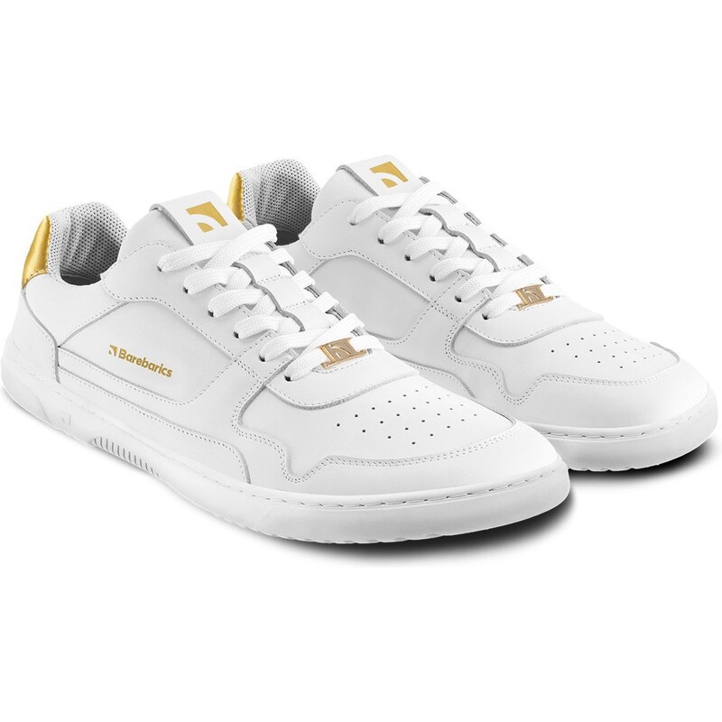 Be Lenka barefoot tenisky Barebarics Zing - White & Gold - Leather