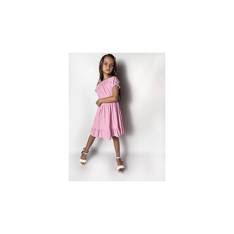 By Mini - butik Letní růžové šaty s kabelkou