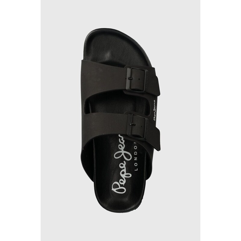 Pantofle Pepe Jeans PMS90101 pánské, černá barva, BIO ROYAL DOUBLE M