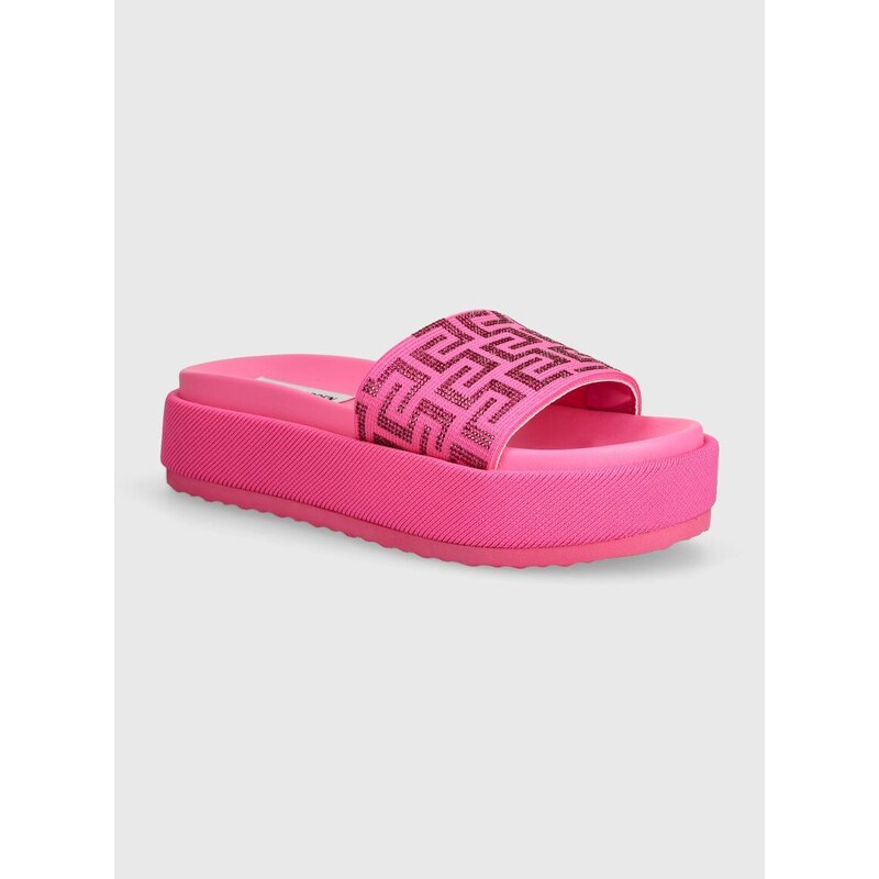 Pantofle Steve Madden Kora dámské, růžová barva, na platformě, SM11003018