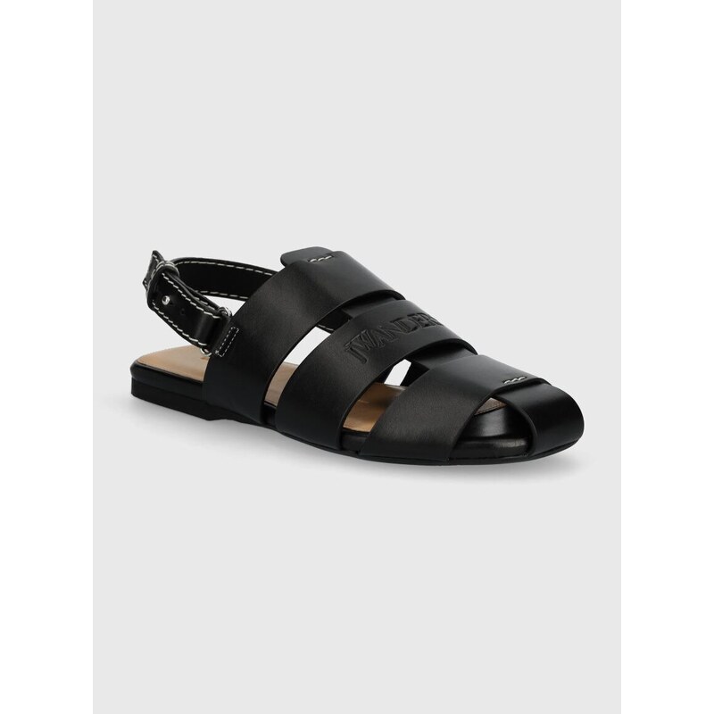 Kožené sandály JW Anderson Fisherman Sandal dámské, černá barva, ANW42215A