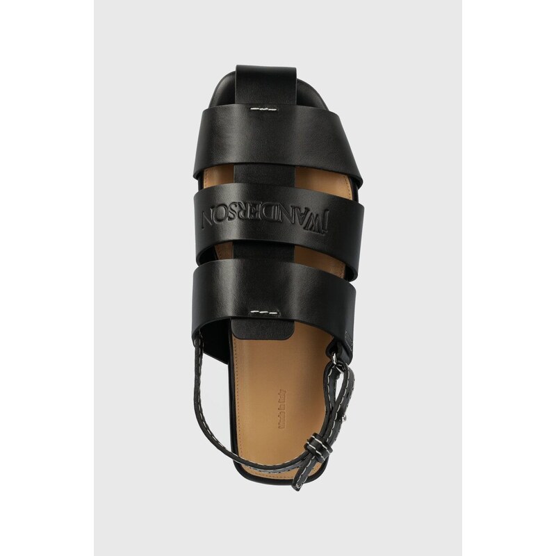 Kožené sandály JW Anderson Fisherman Sandal dámské, černá barva, ANW42215A
