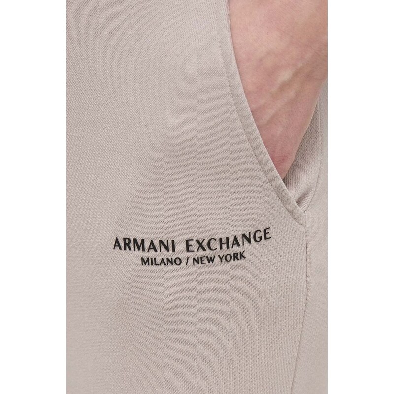 Tepláky Armani Exchange béžová barva, hladké, 8NYPBA YJE5Z