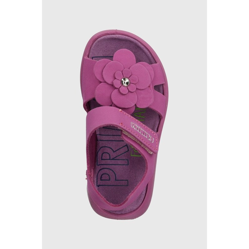 Dětské semišové sandály Primigi růžová barva