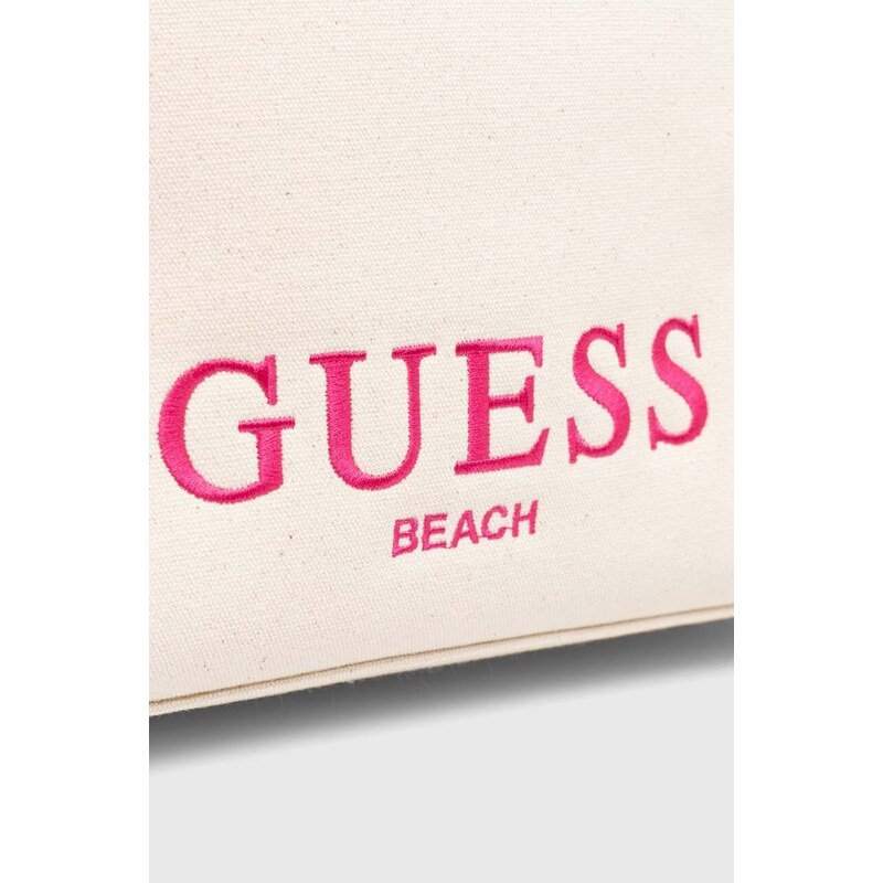 Plážová taška Guess CANVAS béžová barva, E4GZ16 WFCE0