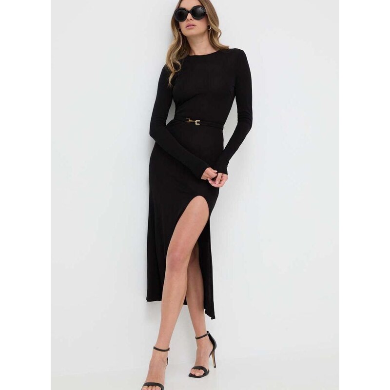 Šaty Elisabetta Franchi černá barva, maxi, AB64542E2