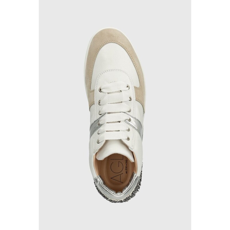 Kožené sneakers boty AGL ILENIA bílá barva, D936132PGKT096G226