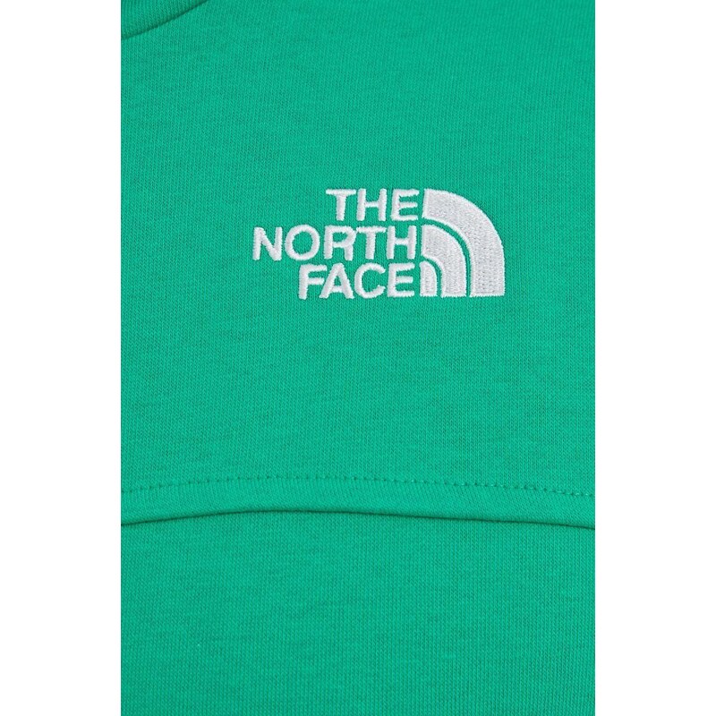 Mikina The North Face pánská, zelená barva, s kapucí, hladká, NF0A87FBPO81