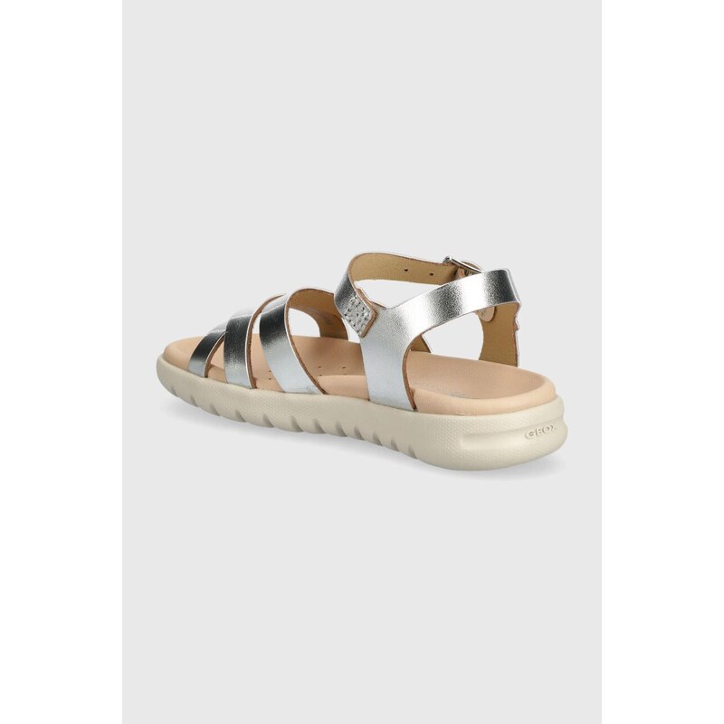 Dětské sandály Geox SANDAL SOLEIMA stříbrná barva