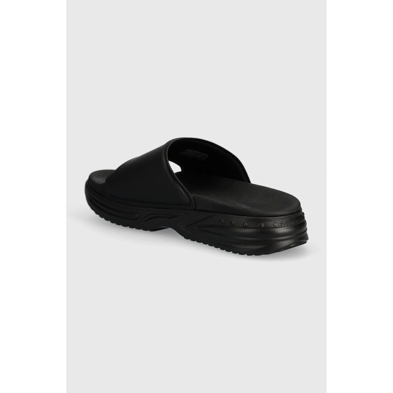 Pantofle Calvin Klein Jeans CHUNKY COMF SLIDE MINIMAL RAW pánské, černá barva, YM0YM00956