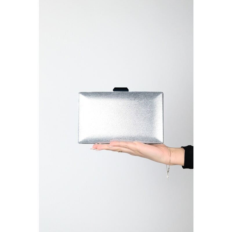 LuviShoes TORONTO Women's Silver Rolled Evening Bag