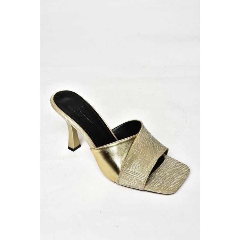 Fox Shoes S590433414 Gold Silvery Thin Heeled Women's Slippers