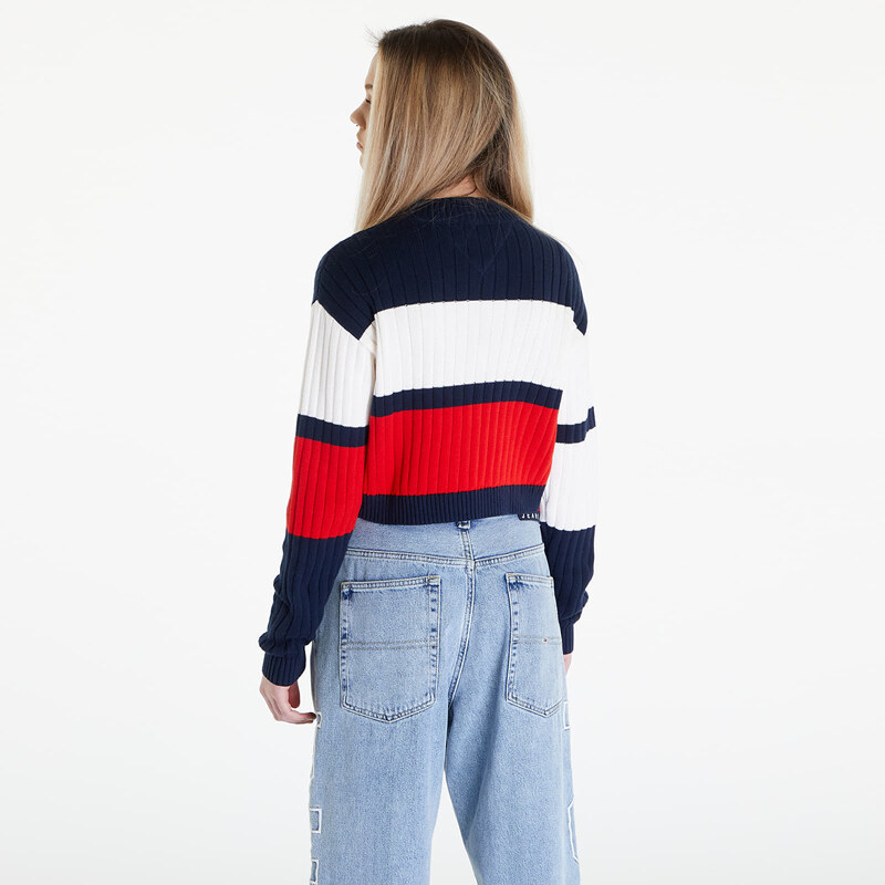 Tommy Hilfiger Dámský svetr Tommy Jeans Colorblock Badge White