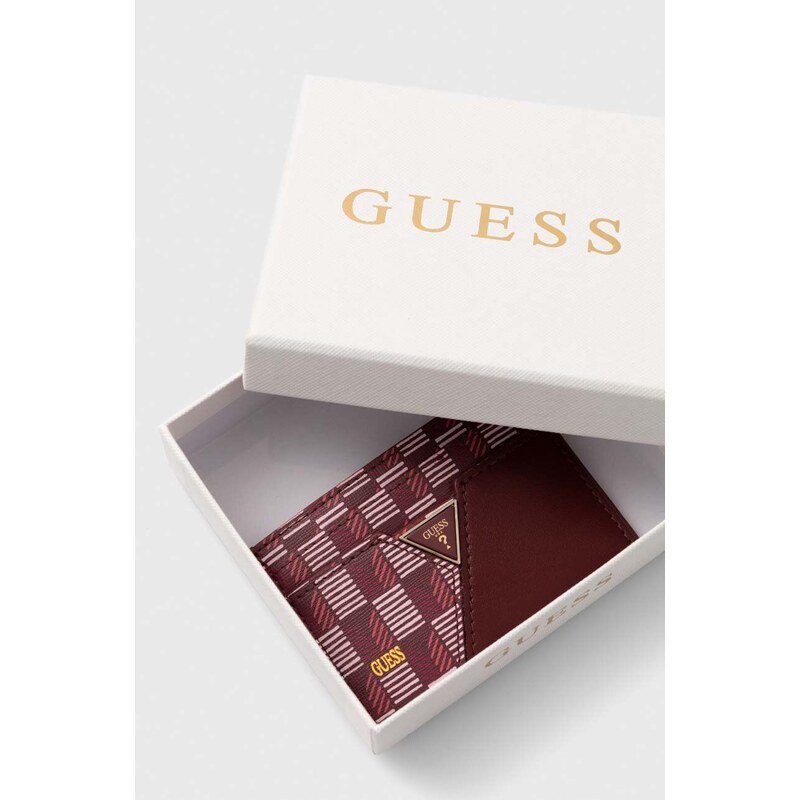 Pouzdro na karty Guess vínová barva, RW1613 P4201