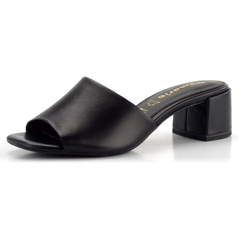Tamaris kožené pantofle na podpatku Black 1-27204-42 113676278