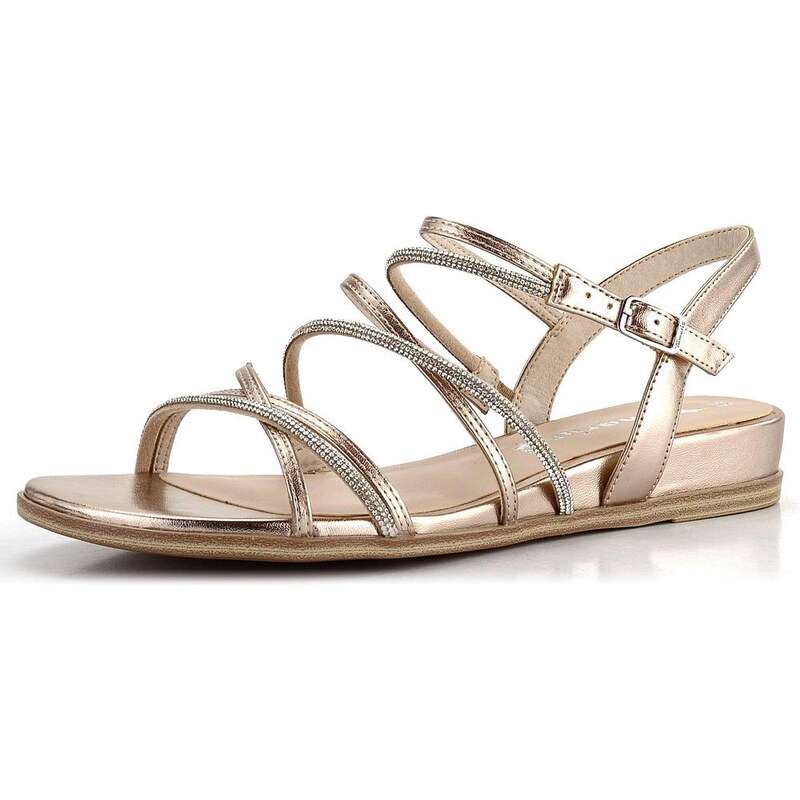 Tamaris metalické páskové sandály Light Gold 1-28103-42 90797335