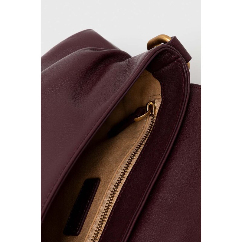 Kožená kabelka Pinko fialová barva, 102802.A1MI