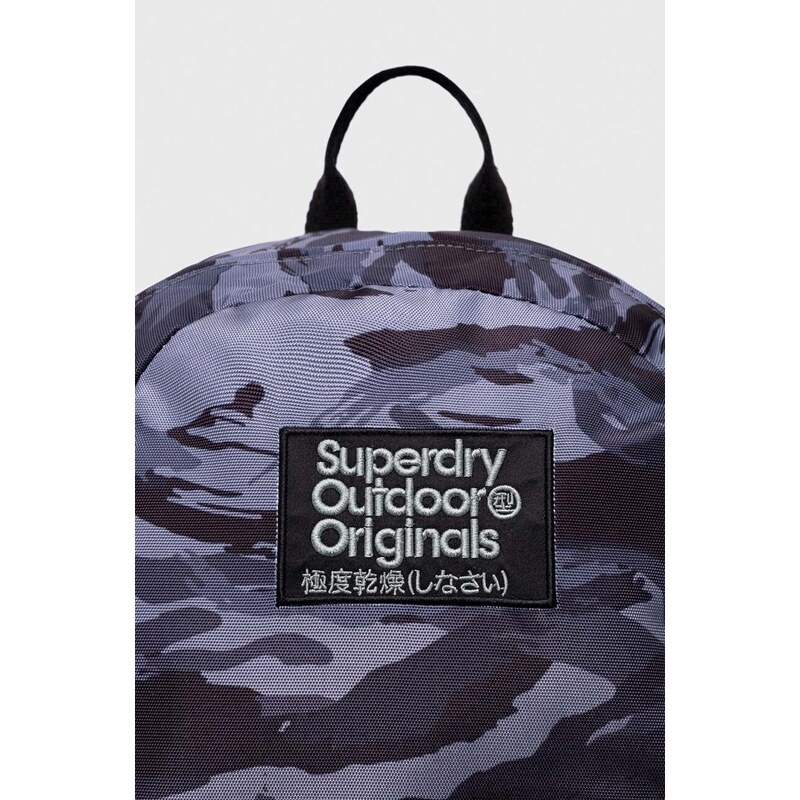 Batoh Superdry dámský, šedá barva, velký, vzorovaný