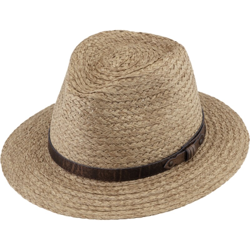 Unisex letní klasicky Fedora klobouk - od Fiebig s koženým paskem