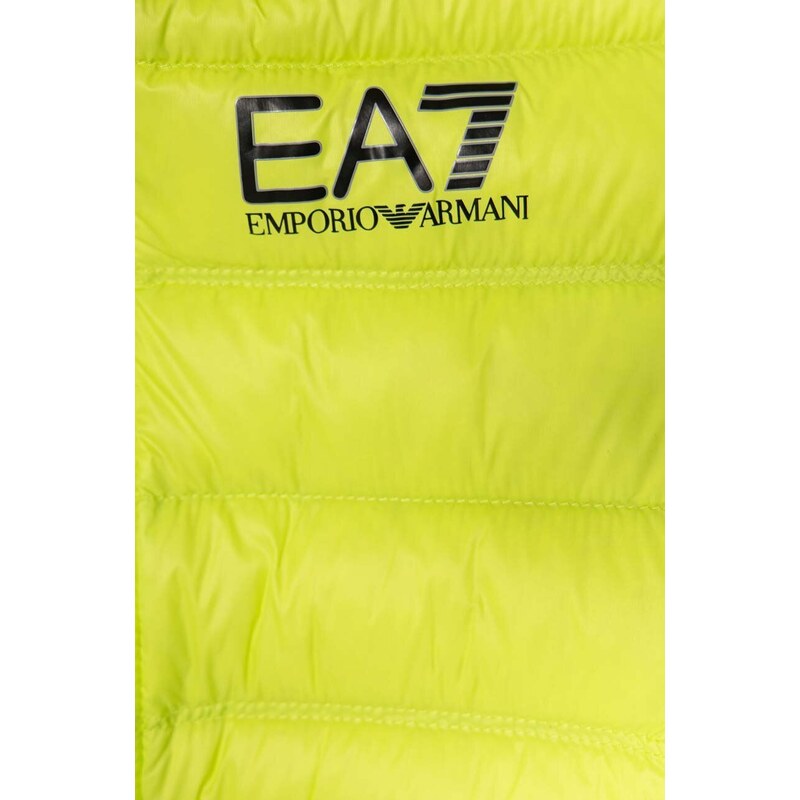 Dětská péřová bunda EA7 Emporio Armani zelená barva