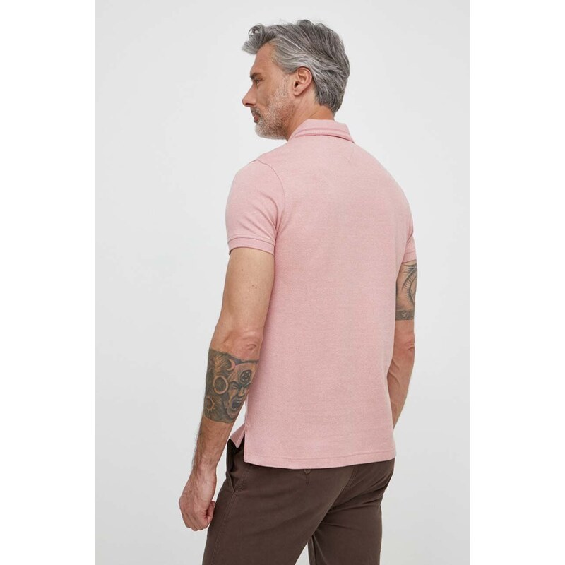 Bavlněné polo tričko Tommy Hilfiger růžová barva