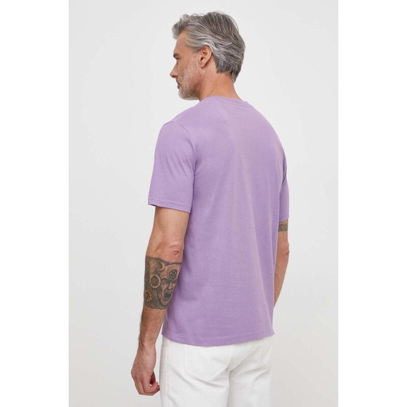 Bavlněné tričko Marc O'Polo fialová barva, s potiskem