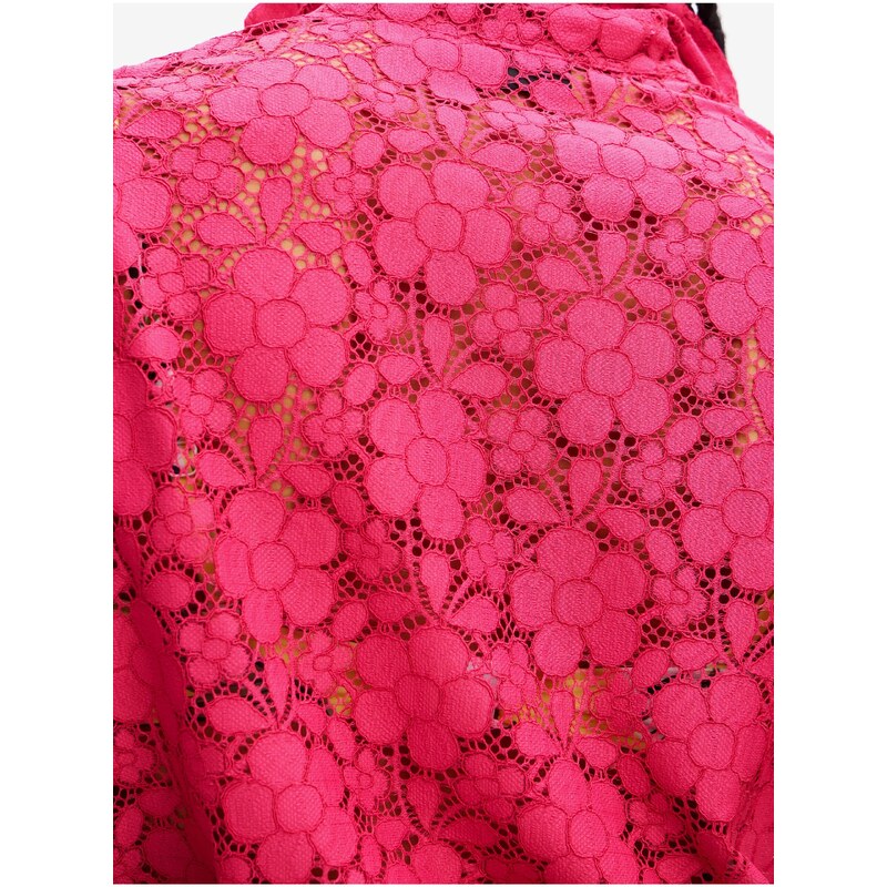 Tmavě růžová dámská krajková košile Desigual Siena - Dámské