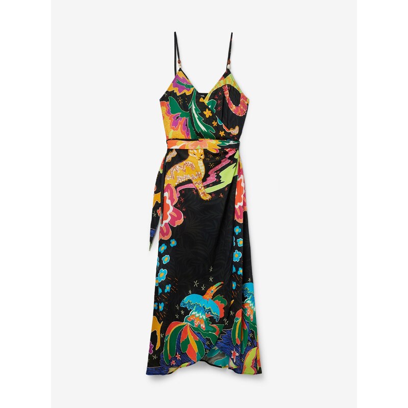 Černé dámské zavinovací plážové šaty Desigual Selva - Dámské